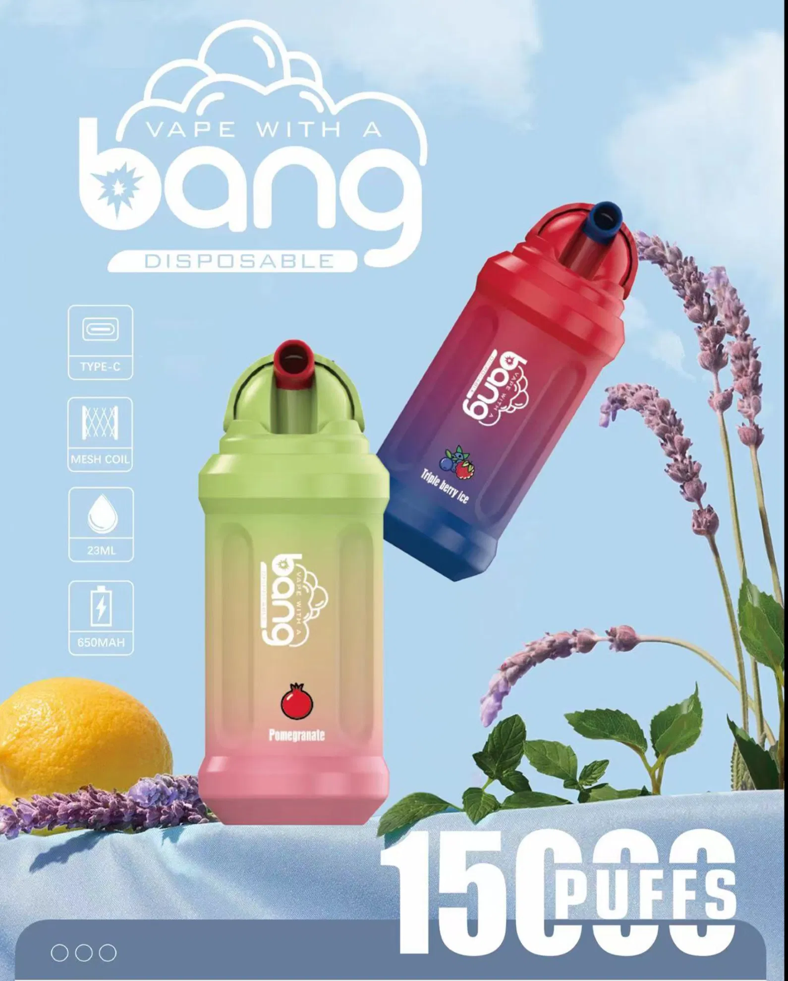 Bang 15000 Puffs Popular Brand Vape Tastefog Mega 12000 Puff Vaporizer Bar RGB Flash Factory Wholesale