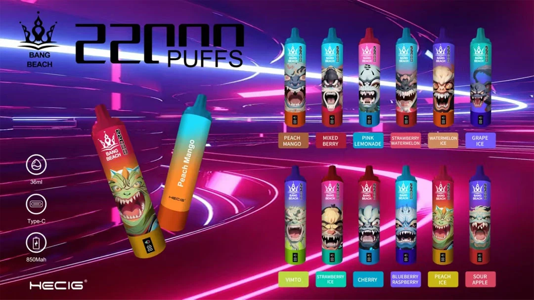 Original Bang Beach 20000 Puff Vape Disposable Vape Electronic Cigarette Bang 18000 22000 Puffs